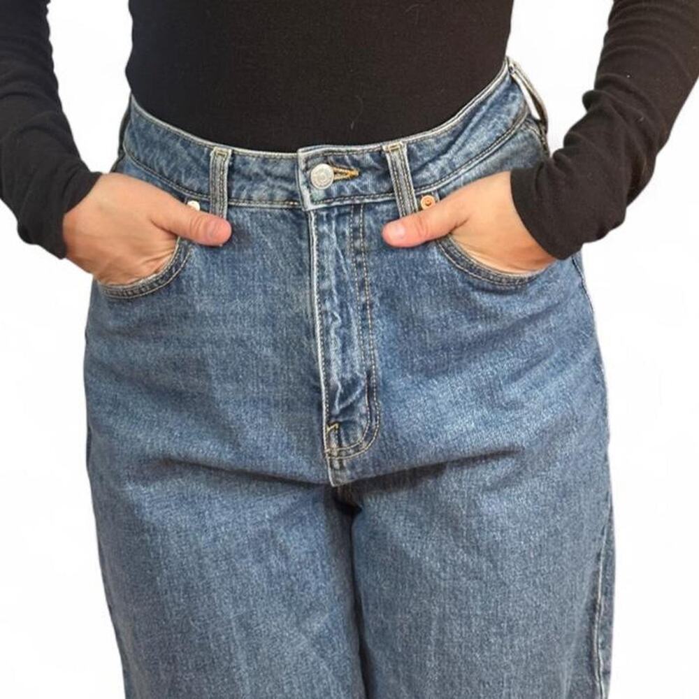 Wild Fable High Rise Distressed Baggy Jeans Medium Wash Relaxed Y2K Size 6